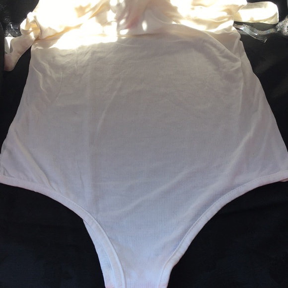 New! White Cross Yoke Bodysuit - Picture 4 of 7